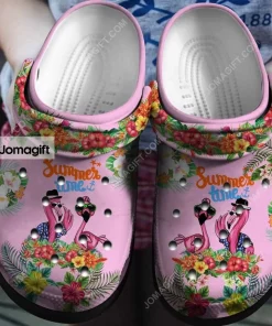 Custom Summer Time With Flamingo Crocs Shoes