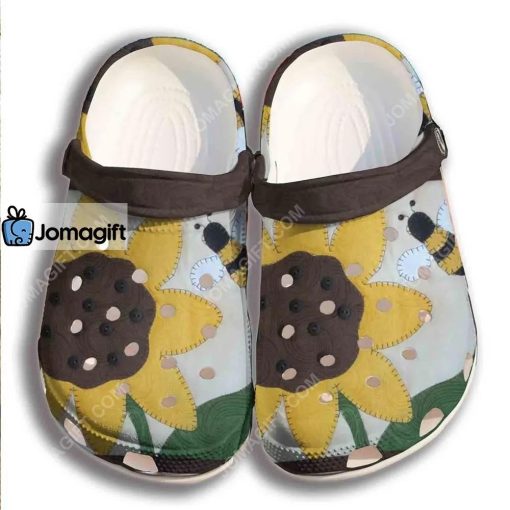 Custom Sunflower Bee Suture Crocs Clog Shoes For Niece Daughter