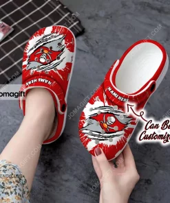 Custom Tampa Bay Buccaneers Football Ripped Claw Crocs Clog Shoes