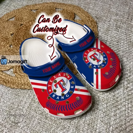 Custom Texas Rangers Baseball Logo Team Crocs Clog Shoes