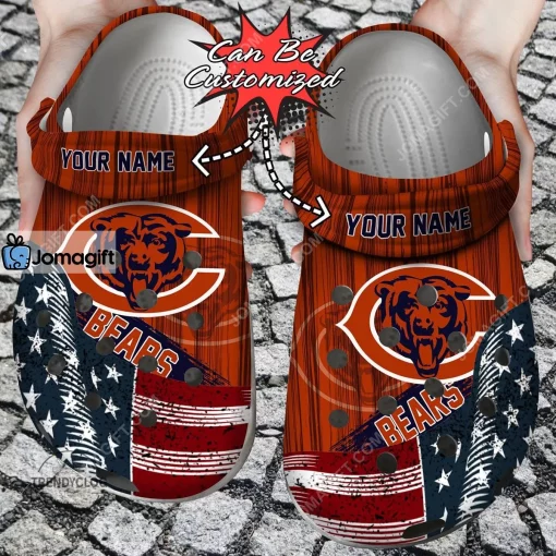 Custom US Flag Chicago Bears New Crocs Clog Shoes