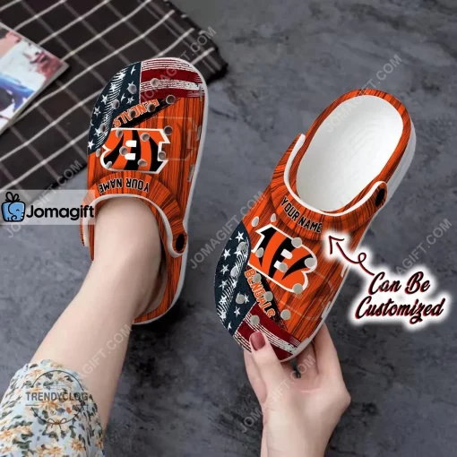 Custom US Flag Cincinnati Bengals New Crocs Clog Shoes