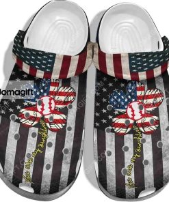 Custom Usa Flag Flower Baseball My Sunshine Crocs Clog Shoes 1