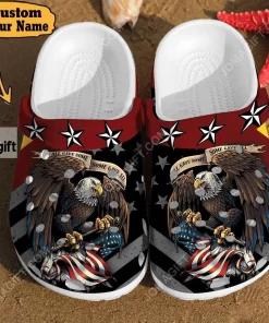 Custom Veterans Eagle America Flag Veteran Gift Crocs Clog Shoes 1