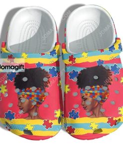 Custom Vintage Africa Women Autism Puzzel Crocs Clog Shoes