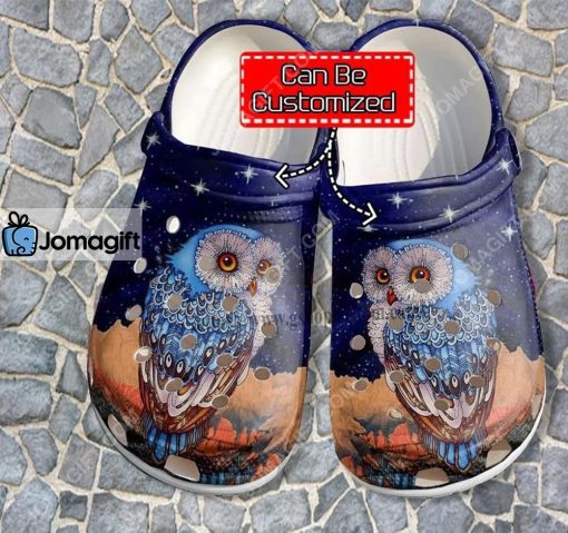 Custom Vintage Owl Boho Mystery Crocs Clog Shoes