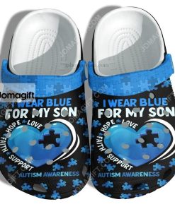 Custom Wear Blue For My Son Autism Awareness Crocs Clog Shoes