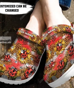 Custom Western Ladybug Sunflowers Seamless Pattern Crocs Clog Shoes 1