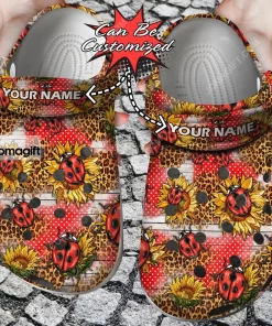 Custom Western Ladybug Sunflowers Seamless Pattern Crocs Clog Shoes 2