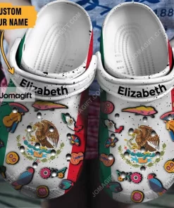 Custom name Mexico Flag Symbols Crocs Shoes Gift 1