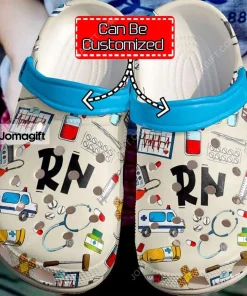 Custom name Nurse Rn Pattern Crocs Shoes 1