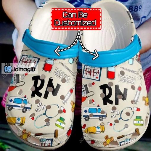 Custom name Nurse Rn Pattern Crocs Shoes