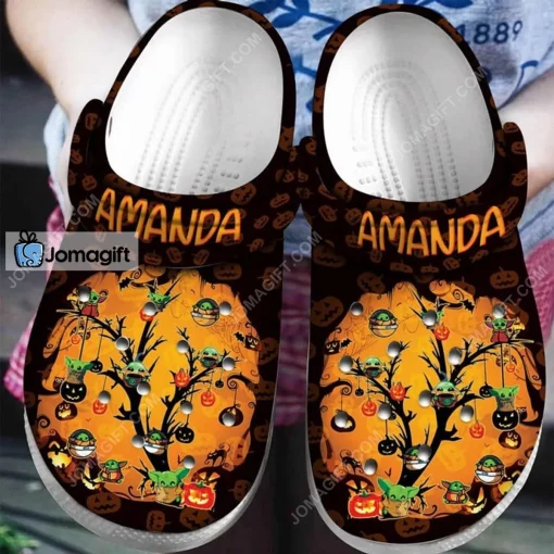 Cute Halloween Tree Grogu Crocs Shoes