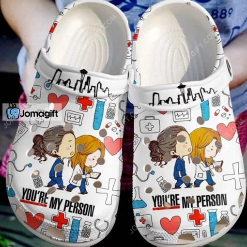 Cute Nurse Cartoon Crocs Shoes You Are My Person Crocs Shoes