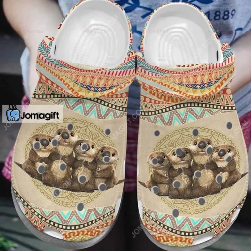 Cute Otter Family Mandala Crocs Shoes