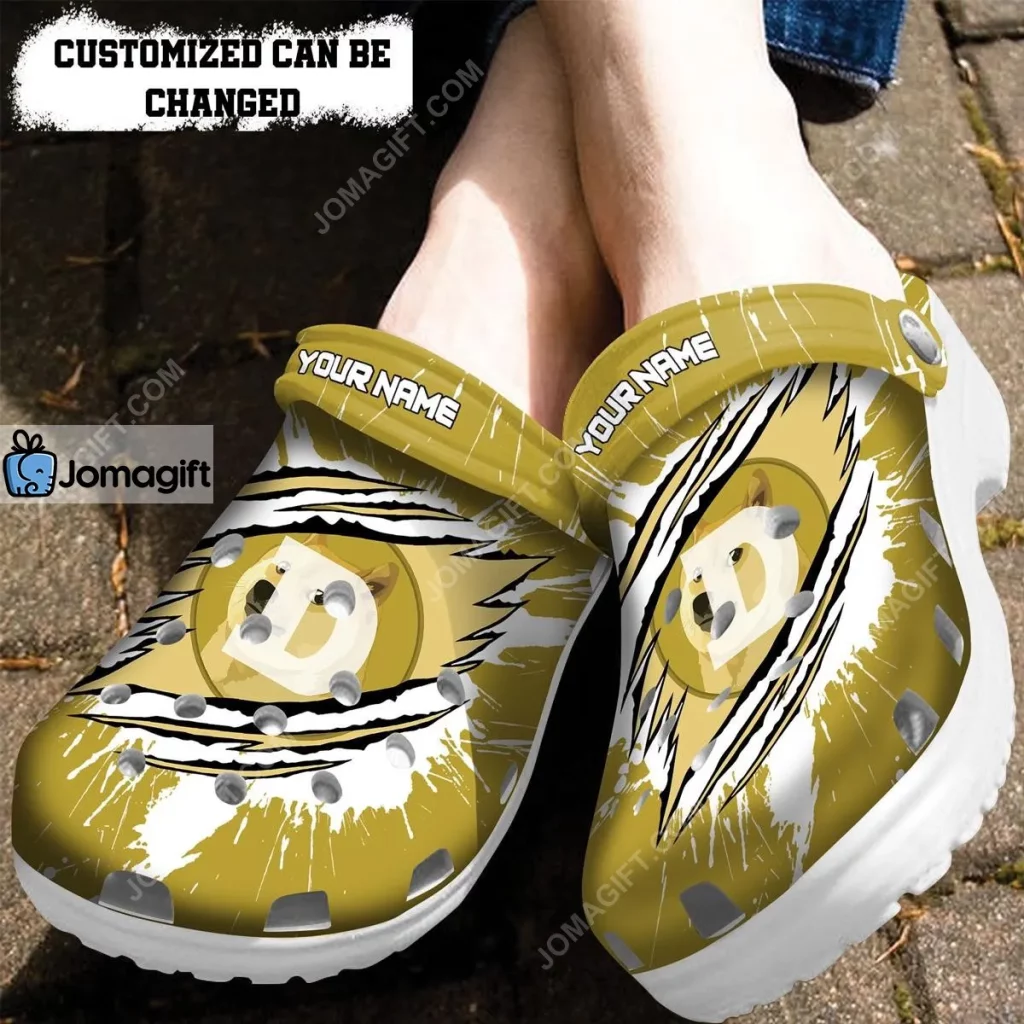DOGE Coin Ripped Through Crocs Clog Shoes 1