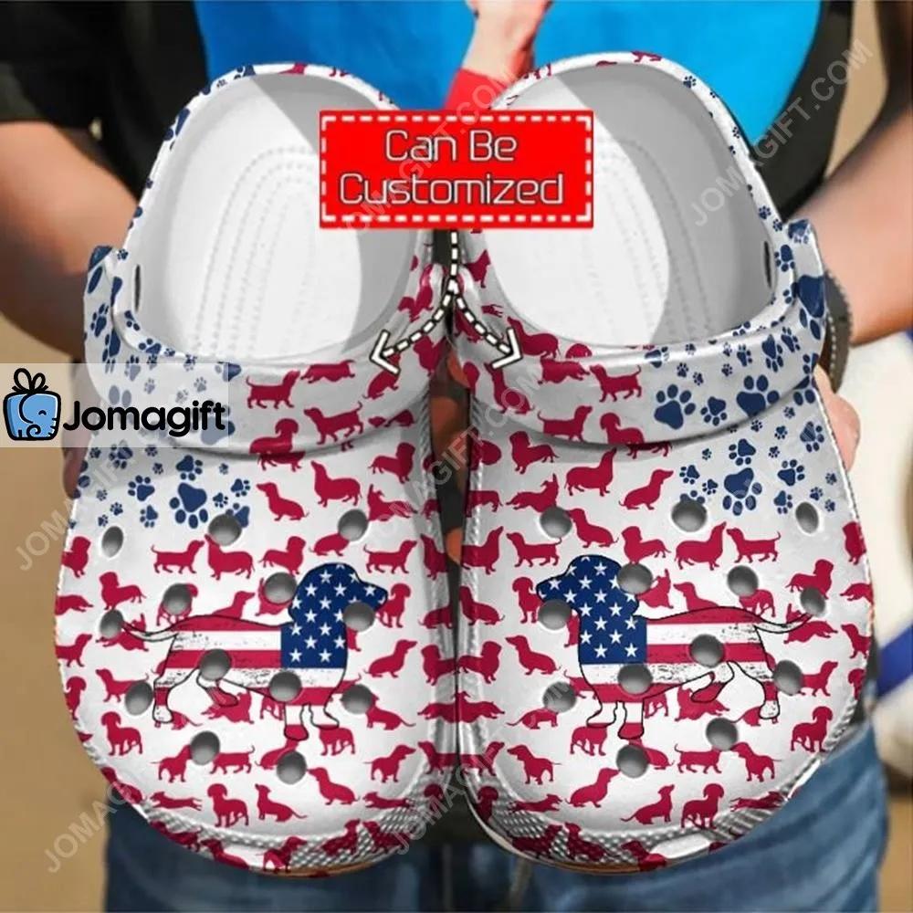 Dachshunds American Flag Crocs Clog Shoes 2