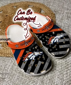 Denver Broncos American Flag Crocs Clog Shoes 2
