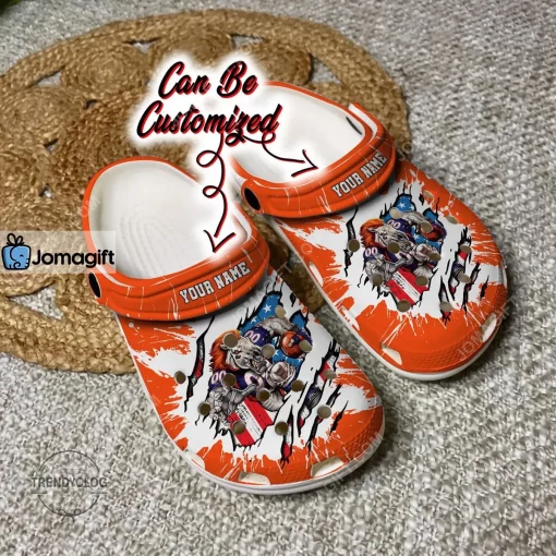 Denver Broncos Mascot Ripped Flag Crocs Clog Shoes