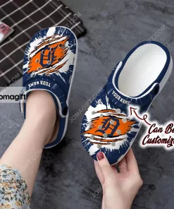 Detroit Tigers Ripped Claw Crocs Clog Shoes 1