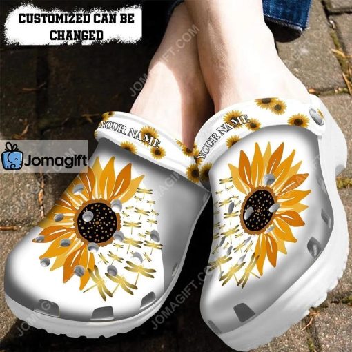 Dragonfly Sunflower Crocs Clog Shoes