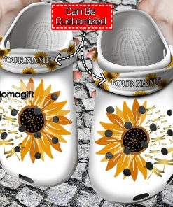 Dragonfly Sunflower Crocs Clog Shoes 2