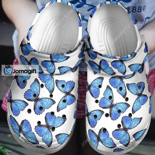 Dreamy Blue Butterflies Crocs Shoes