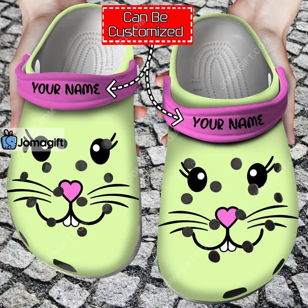 Easter Cute Bunn Face Crocs Clog Shoes 3