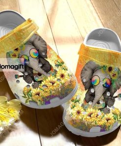 Elephant Sunflower Crocs Clog Shoes 1
