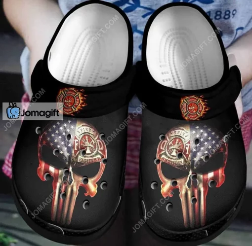 Firefighter Skull Printed Crocs Shoes