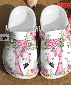 Flamingo Flower Watercolor Floral Crocs Shoes