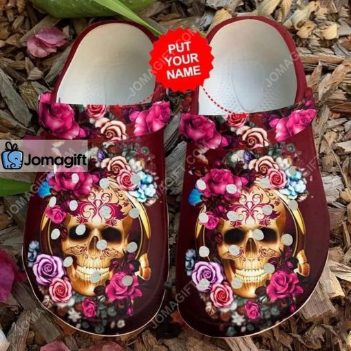 Floral Crocs Clog Shoes Skull Crocs