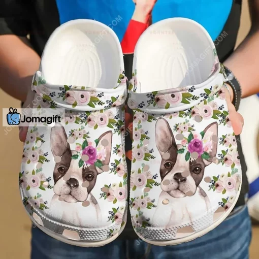 French Bulldog Sun Flower Crocs Shoes