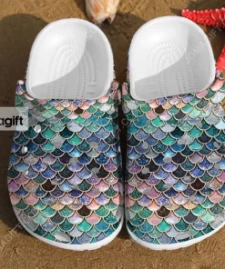 Glitter Fish Scales Mermaid Crocs Shoes