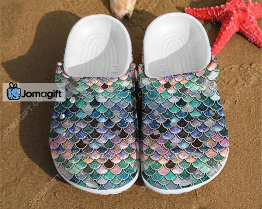 Glitter Fish Scales Mermaid Crocs Shoes