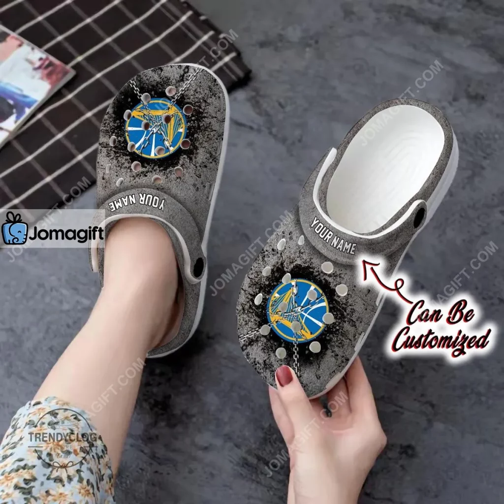 Golden State Warriors Chain Breaking Wall Crocs Clog Shoes 1