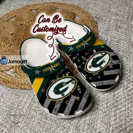 Green Bay Packers American Flag Crocs Clog Shoes