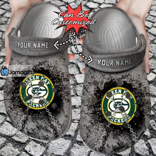 Green Bay Packers Chain Breaking Wall Crocs Clog Shoes