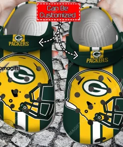 Custom Green Bay Packers Football Ripped American Flag Crocs Clog Shoes