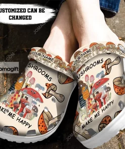 Happy Mushrooms Make Me Happy Crocs Clog Shoes