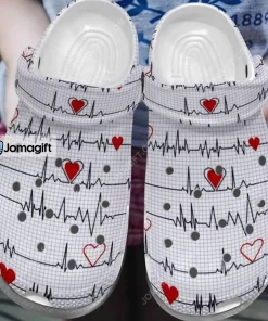HeartbeatFor Nurse Doctor Red Heart Crocs Shoes