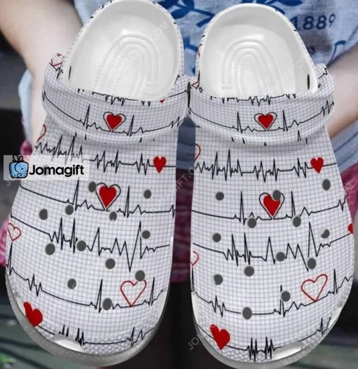 HeartbeatFor Nurse Doctor Red Heart Crocs Shoes