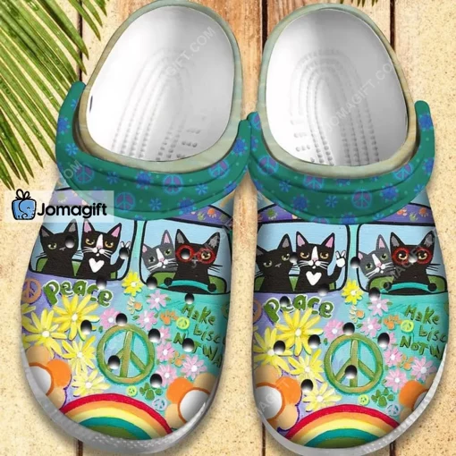 Hippie Cat Vans Bus Crocs Shoes