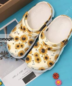 Hippie Sunflower Pattern Crocs Clog Shoes 1