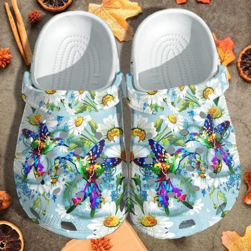 Humming Birds Autism Daisy Flower Style Crocs Clog Shoes