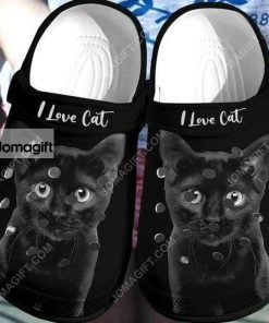 I Love Black Cat Crocs Clog Shoes