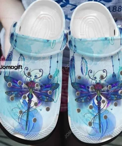 I Love Dragonfly Blue Crocs Shoes