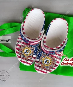 Indiana Pacers American Flag Breaking Wall Crocs Clog Shoes