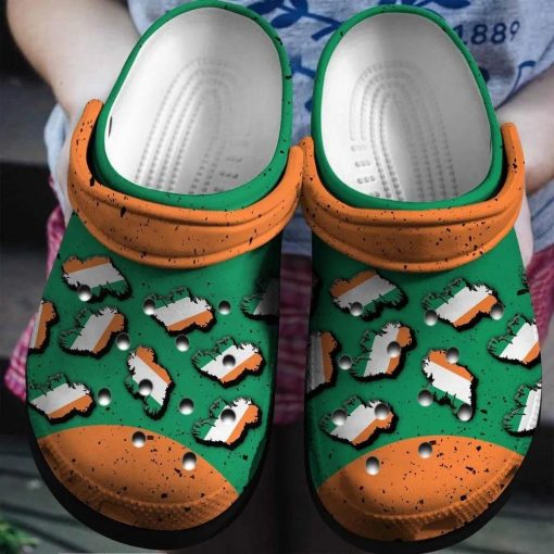 Ireland Flag In Map  Crocs Clog Shoes Gift