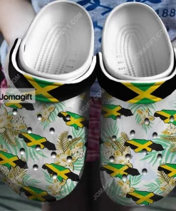 Jamaica Map And Flower Crocs Shoes 1
